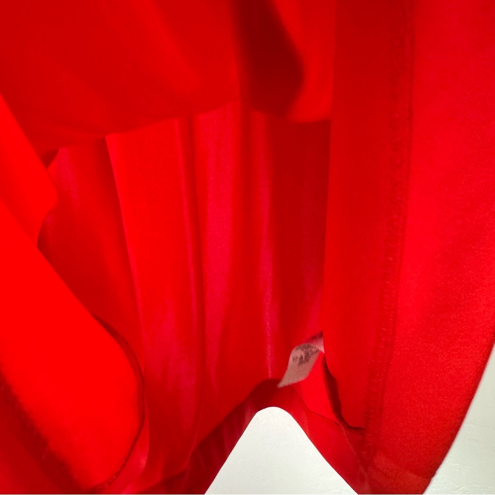 Ann Taylor Dress Solid Orange Bold Vibrant‎ Lined Cross Wrap Waist Career Knit - Picture 5 of 7
